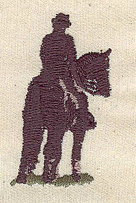 Embroidery Design: Horse and rider2.00in. H  x 1.11in. W