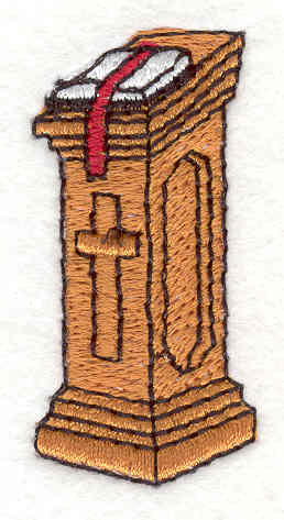 Embroidery Design: Lectern with bible 1.00"w X 2.09"h