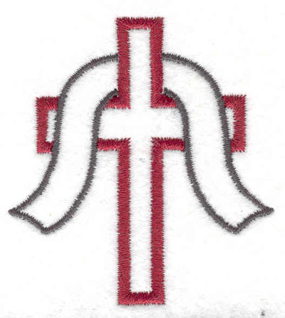 Embroidery Design: Cross with banner 2.46"w X 2.71"h