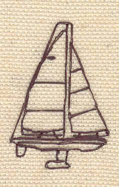Embroidery Design: Sailboat outline 1.04w X 1.49h