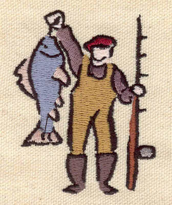 Embroidery Design: Fisherman D 2.05w X 2.67h