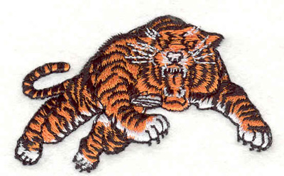 Embroidery Design: Tiger leaping 2.50"w X 1.50"h