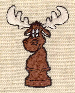 Embroidery Design: Moose pawn 1.63w X 2.15h