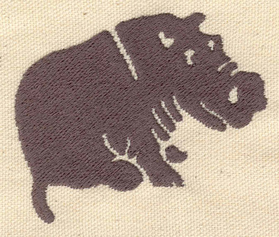 Embroidery Design: Hippo 3.09w X 2.62h
