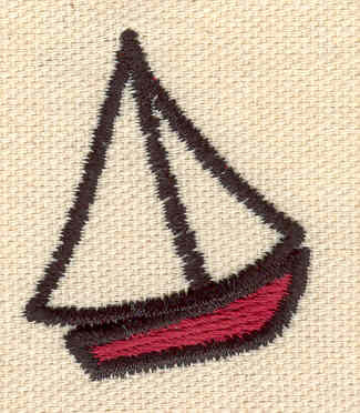 Embroidery Design: Sail boat 1.29w X 1.59h