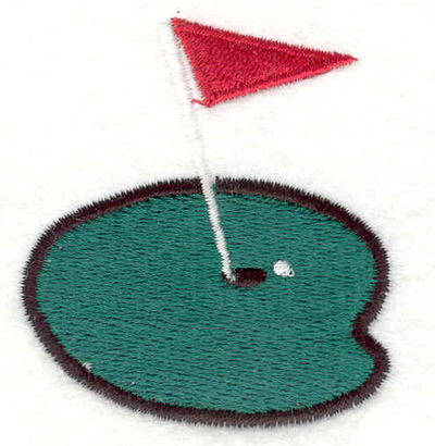 Embroidery Design: Golf Green with flag 2.13"w X 2.35"h