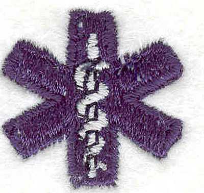 Embroidery Design: Cross with Medical Symbol0.98" x 0.98'