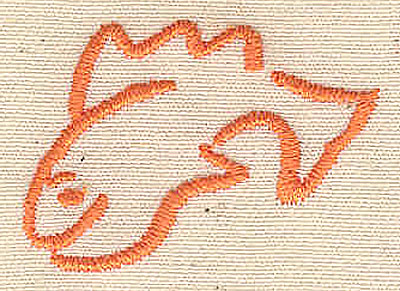 Embroidery Design: Stylized fish 1.48w X 1.06h