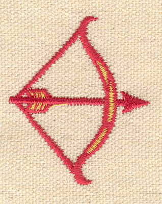 Embroidery Design: Bow and arrow 1.51w X 1.83h