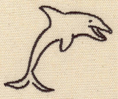 Embroidery Design: Dolphin J 2.49w X 2.02h