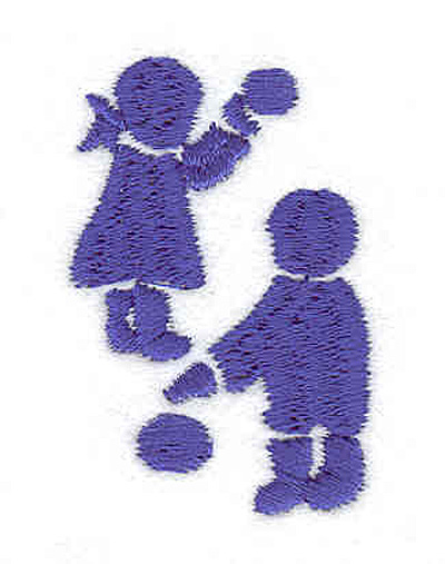 Embroidery Design: Children playing 1.64"w X 1.12"h