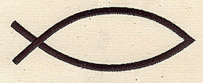 Embroidery Design: Jesus symbol fish 1.48w X 4.17h