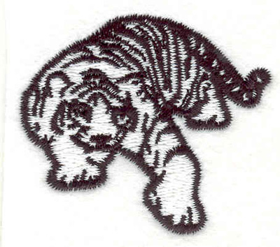 Embroidery Design: Tiger white 1.78"w X 2.04"h