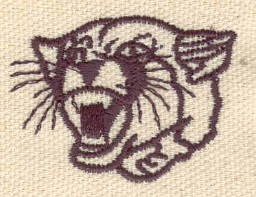 Embroidery Design: Cougar outline 1.24w X 1.66h