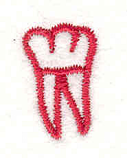 Embroidery Design: Tooth 2.54w X 0.85h