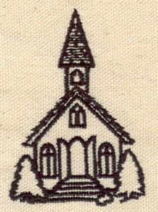 Embroidery Design: Church 2.72w X 1.89h