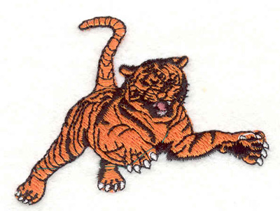 Embroidery Design: Tiger pouncing 2.04"w X 2.67"h