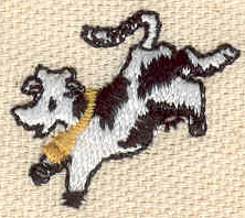 Embroidery Design: Cow running 1.00w X 1.00h
