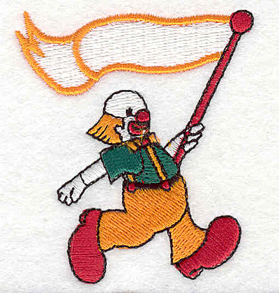 Embroidery Design: Clown with flag 2.20"w X 2.50"h