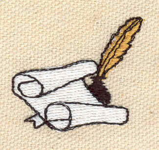 Embroidery Design: Quill and scroll 1.45w X 1.20h