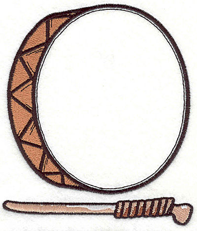 Embroidery Design: Drum with drumstick 5.50" X 4.80"