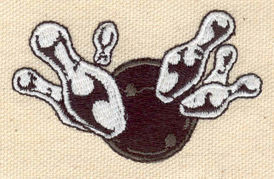 Embroidery Design: Bowling ball and pins 2.70w X 1.60h