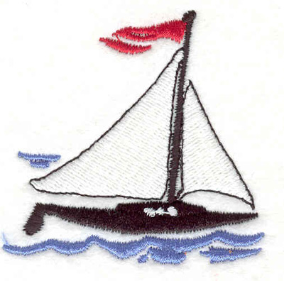 Embroidery Design: Sailboat B 2.31"w X 2.46"h