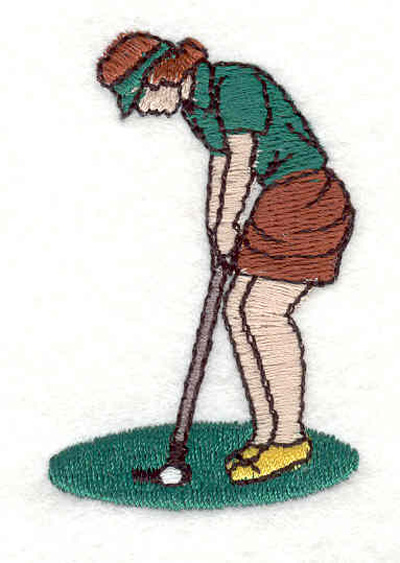 Embroidery Design: Lady Golfer 1.50"w X 2.35"h