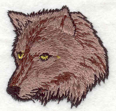 Embroidery Design: Wolf head C 1.75"w X 1.80"h