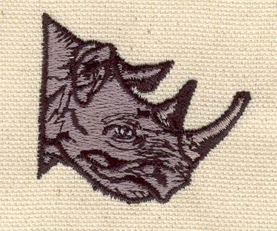 Embroidery Design: Rhino head 1.80w X 1.60h