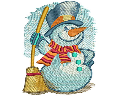 Embroidery Design: Happy Snowman Lg3.21w X 3.98h