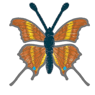 Embroidery Design: Butterfly Ruddy Daggerwing large4.67w X 2.07h