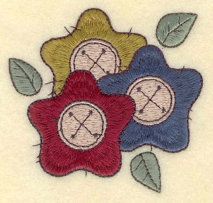 Embroidery Design: Floral buttons large3.50"w X 3.29"h