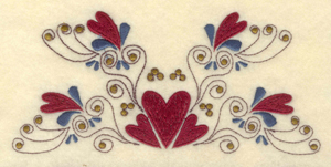 Embroidery Design: Seven hearts and swirls6.75"w X 3.10"h
