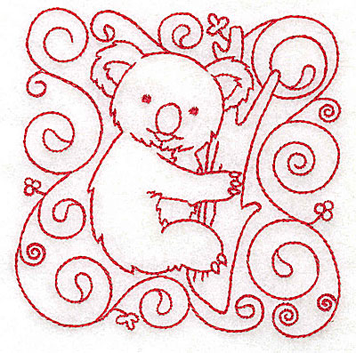 Embroidery Design: Koala Bear large 6.00w X 6.00h
