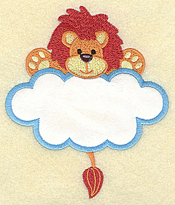 Embroidery Design: Lion with cloud applique large 4.17w X 4.98h