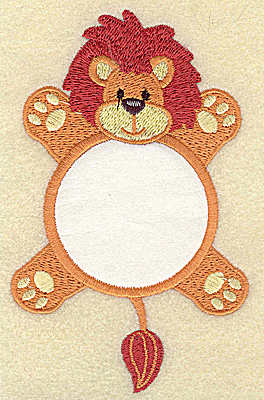 Embroidery Design: Lion with circle applique 3.08w X 4.94h