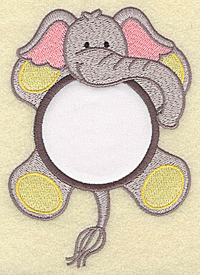 Embroidery Design: Elephant with circle applique 3.56w X 4.97h
