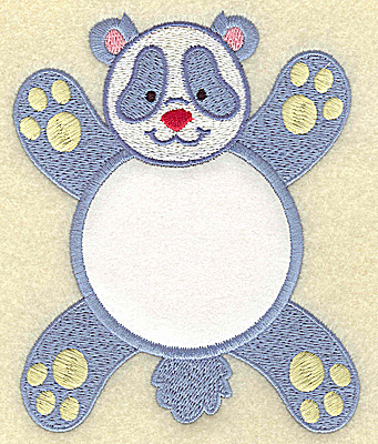 Embroidery Design: Panda with circle applique 3.97w X 4.96h
