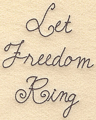 Embroidery Design: Let freedom ring large4.76w X 6.00h