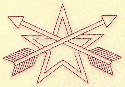 Embroidery Design: Star with arrows 3.84w X 2.59h
