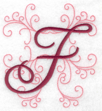Embroidery Design: F large 4.46w X 4.97h