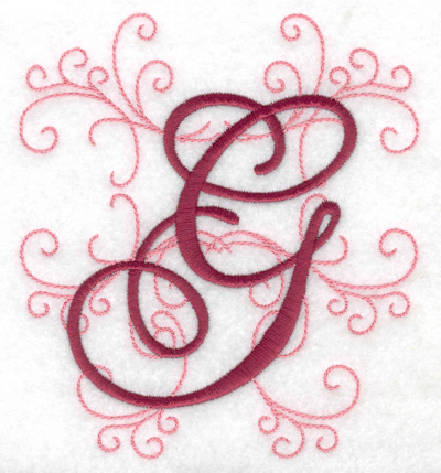 Embroidery Design: G large 4.46w X 4.97h