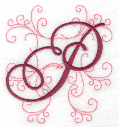 Embroidery Design: P large 4.47w X 4.97h