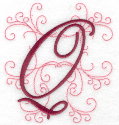 Embroidery Design: Q large 4.46w X 4.97h