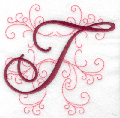 Embroidery Design: T large 4.96w X 4.97h