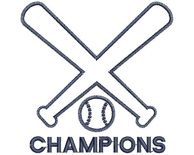Embroidery Design: Baseball Champions  3.37w X 3.37h