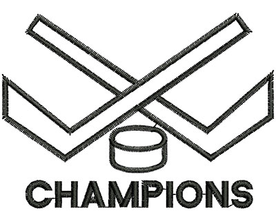 Embroidery Design: Hockey Champions 3.58w X 2.57h