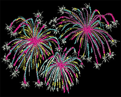 Embroidery Design: Fireworks 10.28w X 7.87h