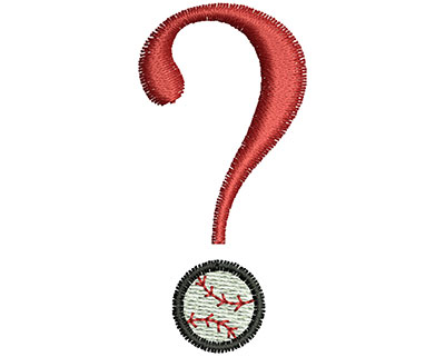 Embroidery Design: Question Mark Baseball 0.87w X 1.83h